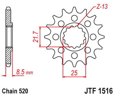 Звезда ведущая  JTF1516 17