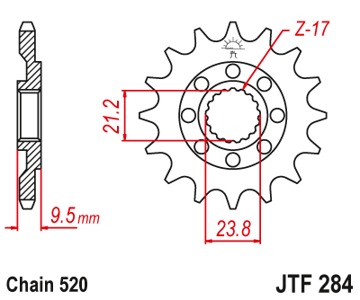 Звезда ведущая 12 зубов CR250R / CRF450R-X JT