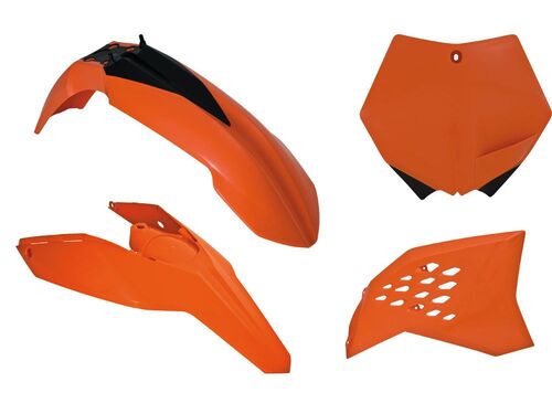 Комплект пластика оранжевый KTM SX/SX-F 125-505 07-10; EXC/EXC-F 125-530 08-11 
