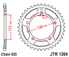 Звезда ведомая JTR1304 47 черная