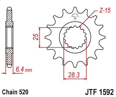 Звезда ведущая  JTF1592 16