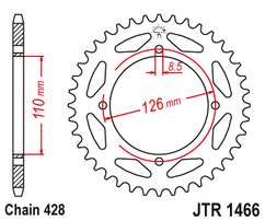 Звезда ведомая стальная 47 зубов KX65 02-20 (428 цепь) JT