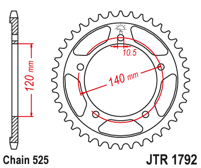 Звезда ведомая JTR1792 42