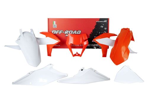Комплект пластика оранжево-белый KTM EXC/EXC-F 20-22