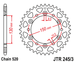 Звезда ведомая JTR245/3 45