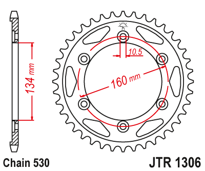 Звезда ведомая JTR1306 43 черная