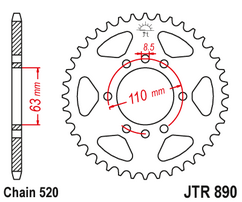 Звезда ведомая JTR890 42 черная