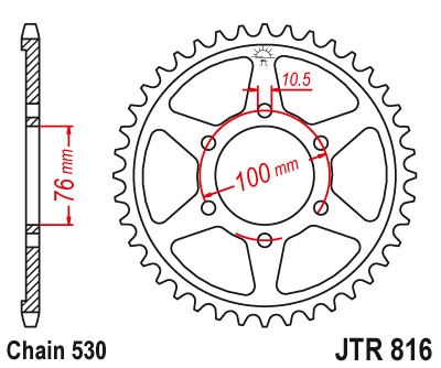 Звезда ведомая JTR816 45