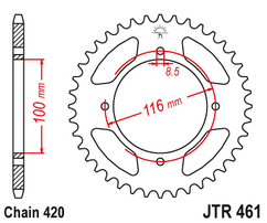 Звезда ведомая стальная 50 зубов KX85 01-20 (420 цепь) JT