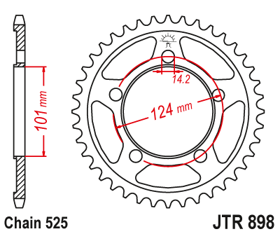 Звезда ведомая JTR898 42