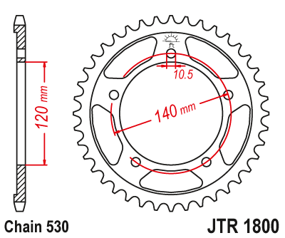 Звезда ведомая JTR1800 43