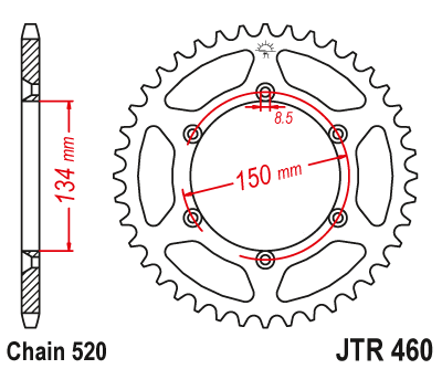 Звезда ведомая стальная 52 зуба Kawasaki / Suzuki JT