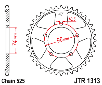 Звезда ведомая JTR1313 40