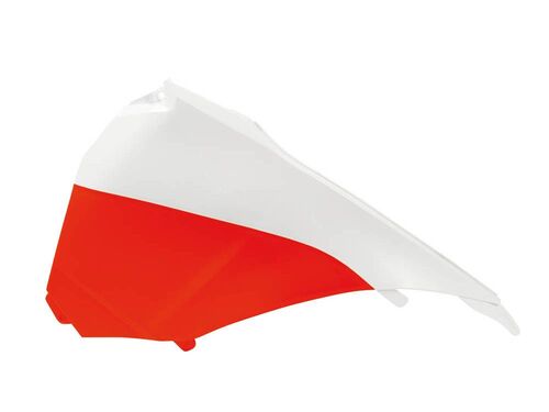 Боковина воздушного фильтра левая бело-оранжевый неон KTM SX/SX-F 13-15 / EXC/EXC-F 14-16