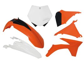 Комплект пластика оранжево-белый KTM SX 125-250 2011 