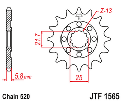 Звезда  передняя 13 зубов Kawasaki KX450F 06-