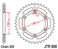 Звезда ведомая стальная 52 зуба Suzuki RM/RM-Z JT